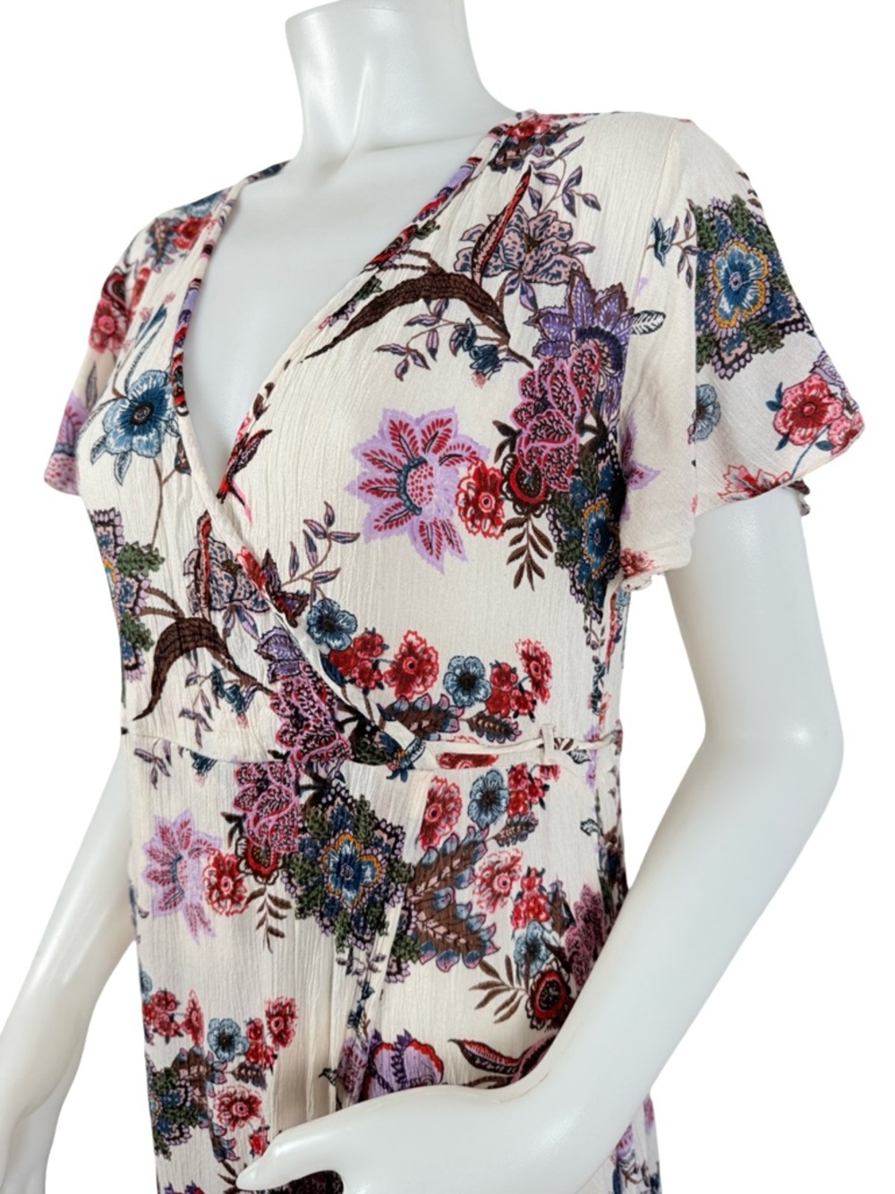 Patrons of Peace Cream Floral Maxi Dress Size M - Picture 4 of 12